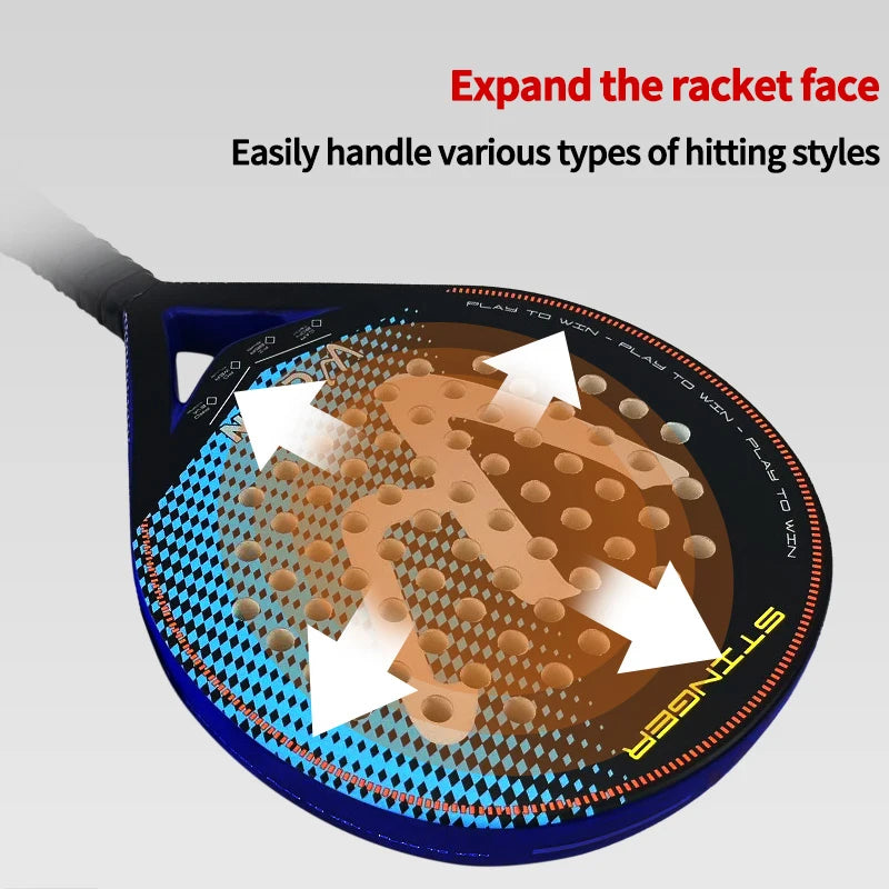 Raquette professionnelle souple en EVA pour adultes, en fibre de carbone. 