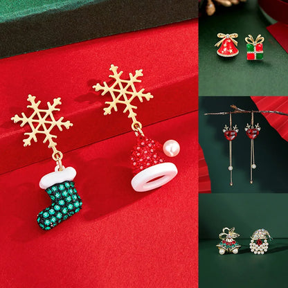 Xmas Santa Claus Drop Earrings with Tassel