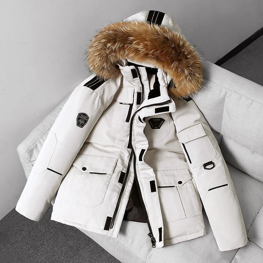 Men's Lightweight Winter Puffer Hooded Down Jacket