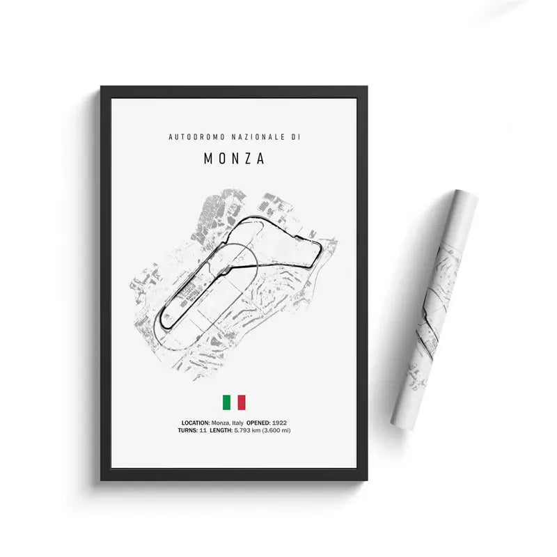 Monaco F1 Leinwand-Wandkunst, nordische Ästhetik
