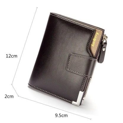 Zippered Men's Wallet with Coin and Photo Pockets