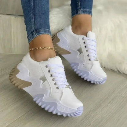 Lace-Up Canvas Tennis Sneakers for Women
