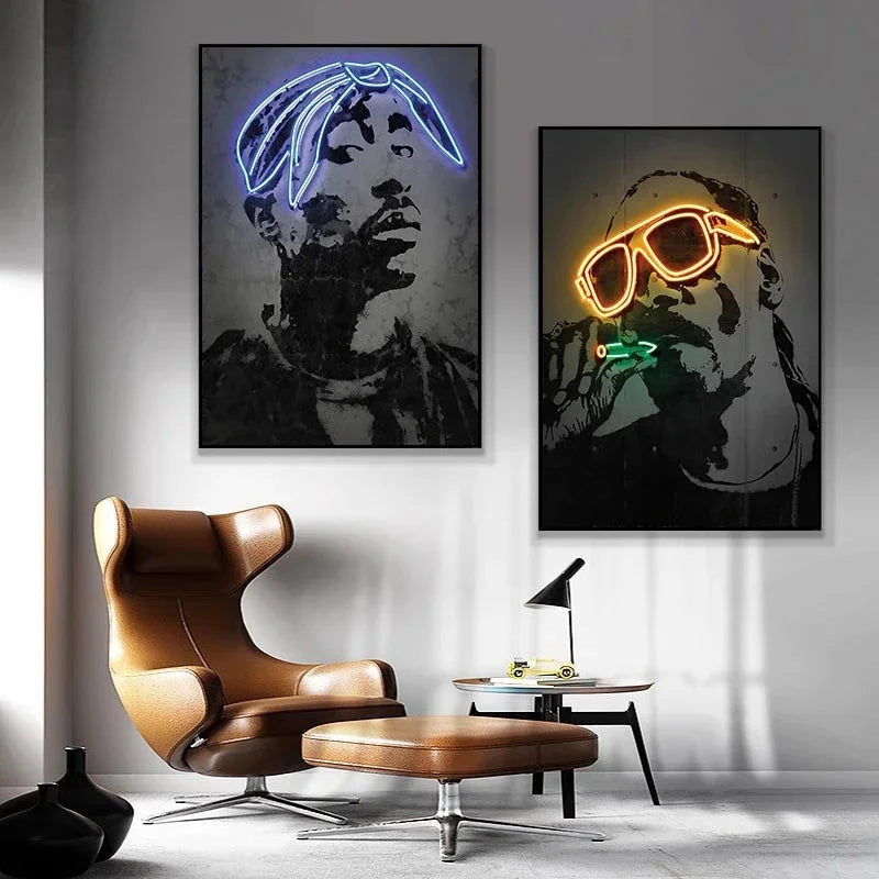 Hip Hop Singers Abstract Wall Art Paintings