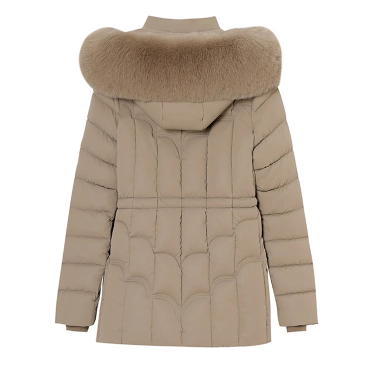 Parka d'hiver à capuche matelassée en coton pour femme