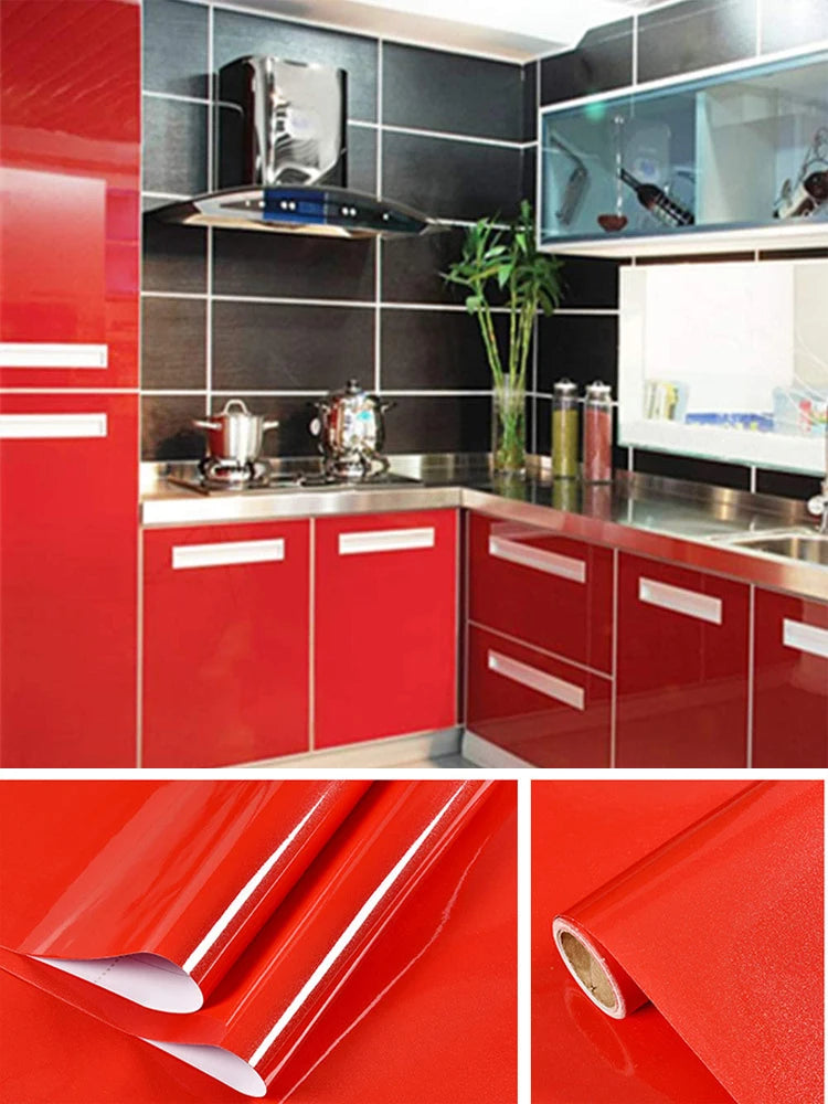 Decorative Wall Paper Furniture Renovation Stickers Kitchen Cabinet Waterproof Wallpaper.