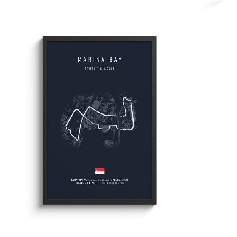Monaco F1 Leinwand-Wandkunst, nordische Ästhetik