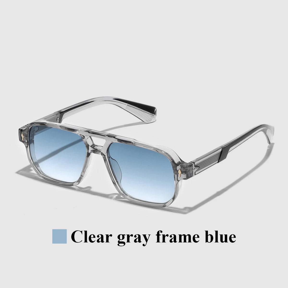 Men's Retro UV400 Transparent Frame Sunglasses