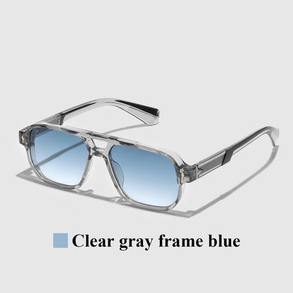 Men's Retro UV400 Transparent Frame Sunglasses