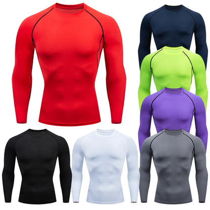 T-shirt de sport à manches longues à séchage rapide pour hommes