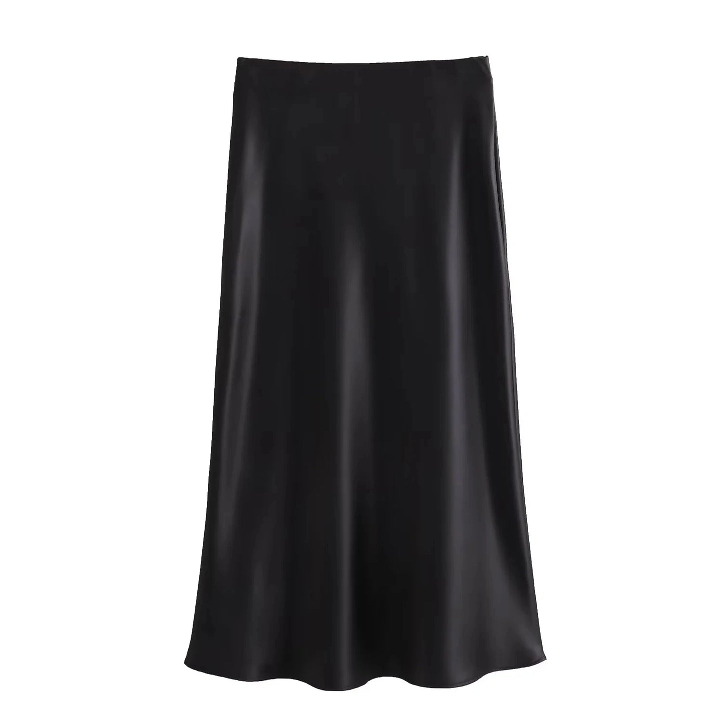 Women's High Waist Flowy A-Line Elastic Silky Skirts