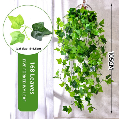 Artificial Hanging Plant Fake Ivy Leaves Vine Porch Garden Pot Indoor Outdoor Decor