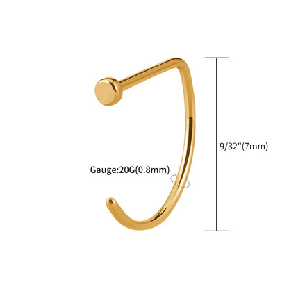5PCS 20G Titanium Open D Shape Nose Ring Hoop