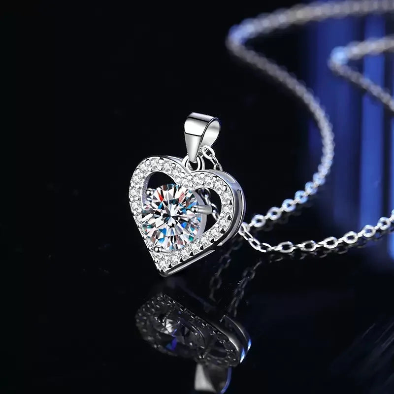 Valentinstag Geschenk Luxus rote Herz Halskette mit Rose Geschenkbox