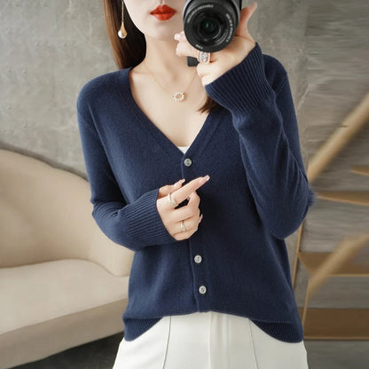 V-Neck Loose Sweater Cardigan