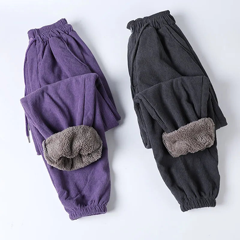Cozy Plus Size Lamb Fleece Winter Pants