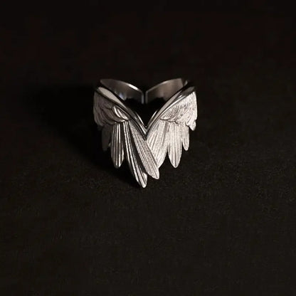 Unisex Gothic Adjustable Angel Wings Ring