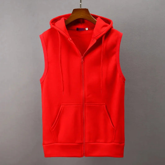 Gilet à capuche en fausse fourrure pour hommes