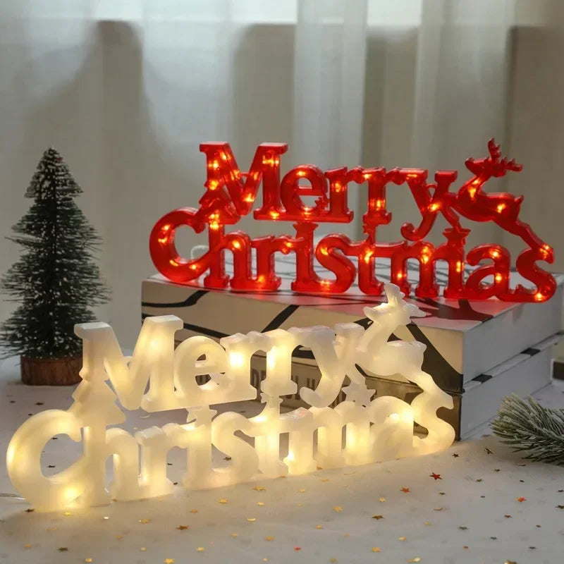 Guirlande de Noël et veilleuse à LED en forme de lettres