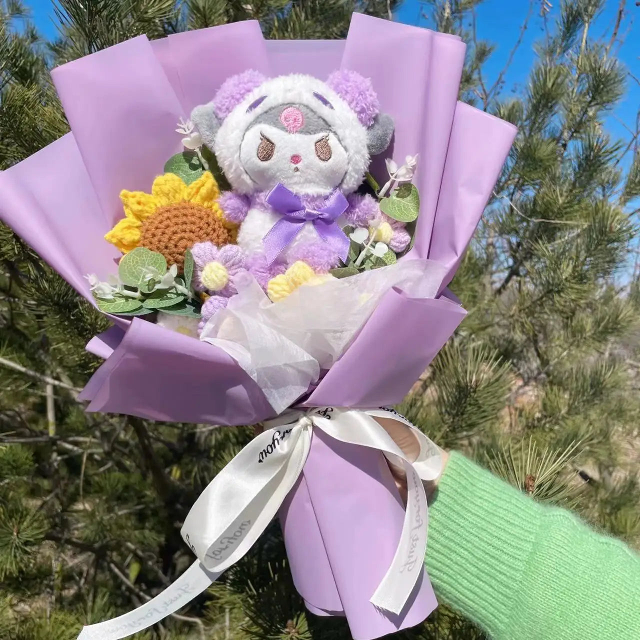 Kawaii Hello Kitty Cat Dolls with Flowers - Sanrio Bouquet Gift
