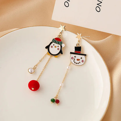 Christmas Tree Earrings | Santa Claus Snowman Drop Jewelry Gift
