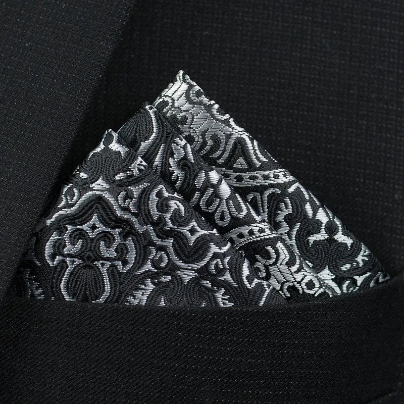 Mouchoir de poche motif cachemire et couleurs unies