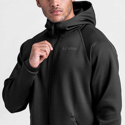 Fitness-Kapuzenjacke mit Reißverschluss für Herren – lässiges Sweatshirt