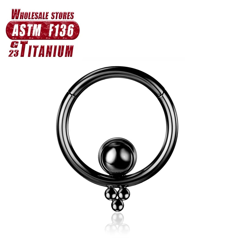 Nasenring aus implantatgeeignetem Titan – Nahtloser Klickverschluss mit Scharnier