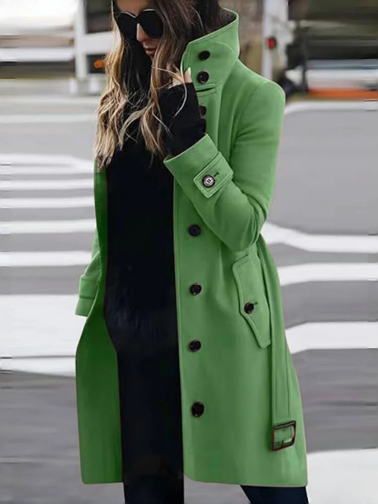 Single-Breasted Slim Jacket with Belt