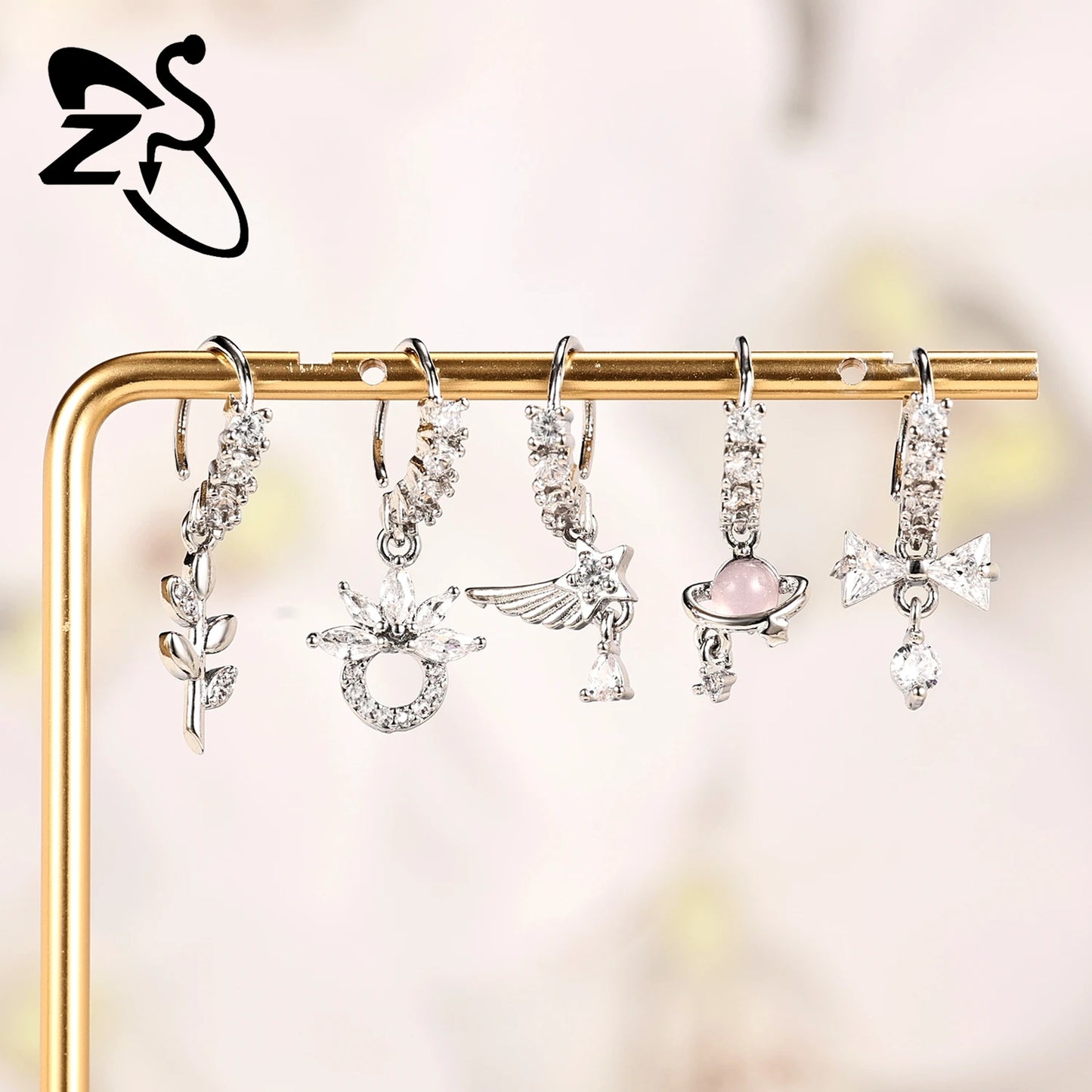 Hochwertige baumelnde Nasenringe mit CZ-Herzen für Frauen