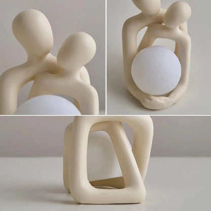 Heartwarming Loving Couple Resin Statue - Timeless Modern Home Decor Nightstands