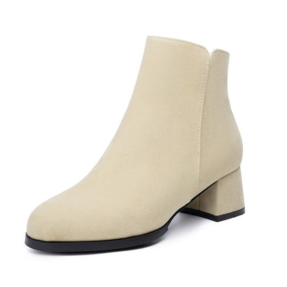 Women's Mid-Heel Wool Warm Ankle Boots