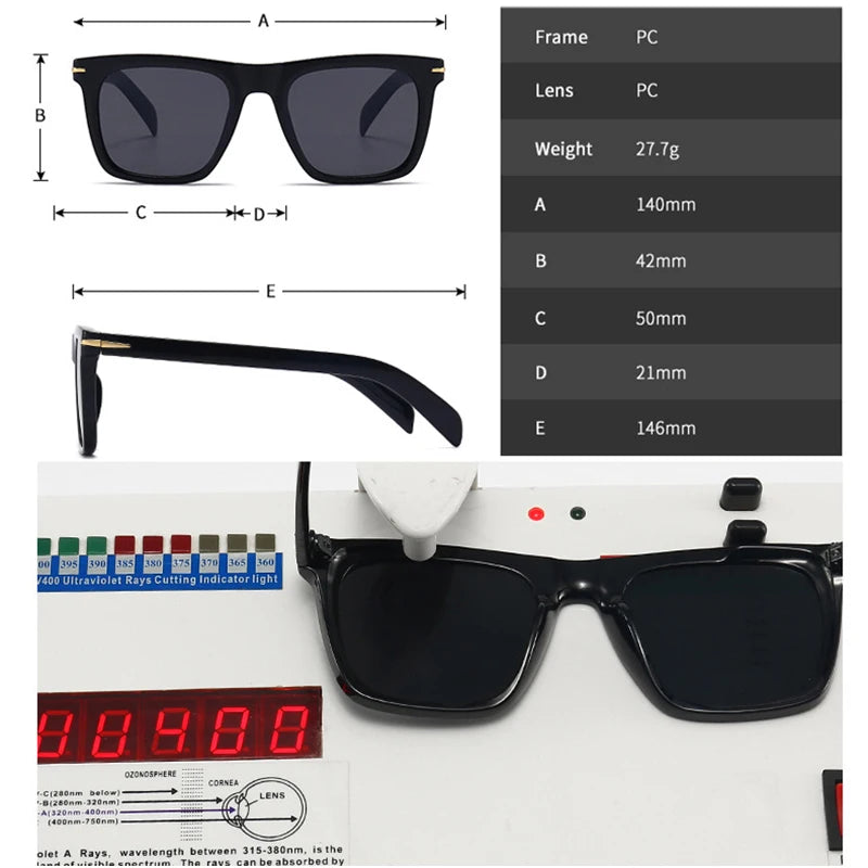 Men/Women's Stylish Eyewear for Sports and Cycling Vintage Square Sunglasses