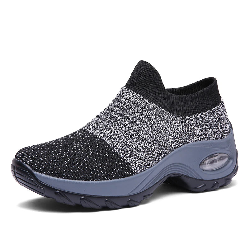 Damen-Wanderschuhe – Atmungsaktive Flyknit-Socken-Sneaker, leichte Slipper