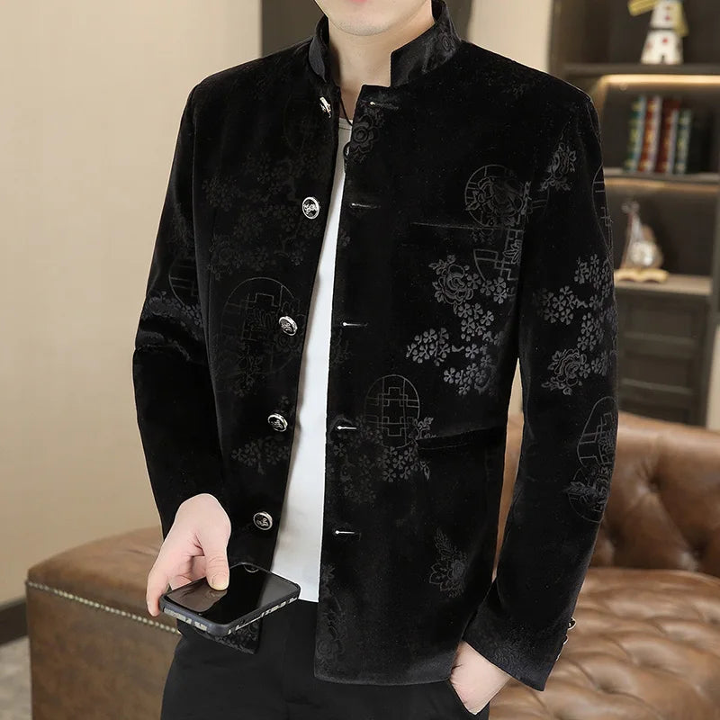 Blazer décontracté en soie glacée printemps-été - Coupe slim