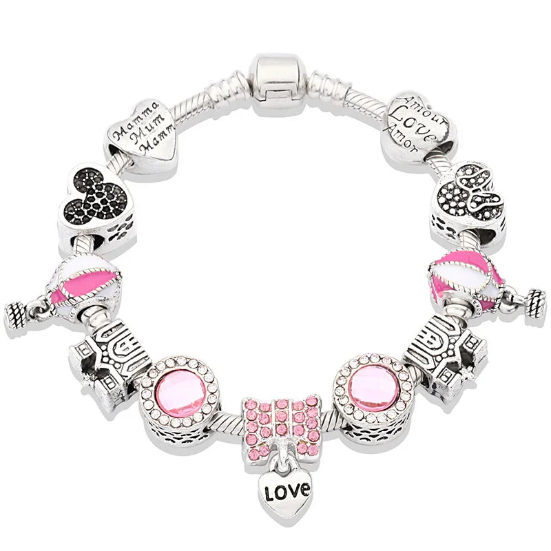 Charm-Armbänder mit Kristallperlen für Damen