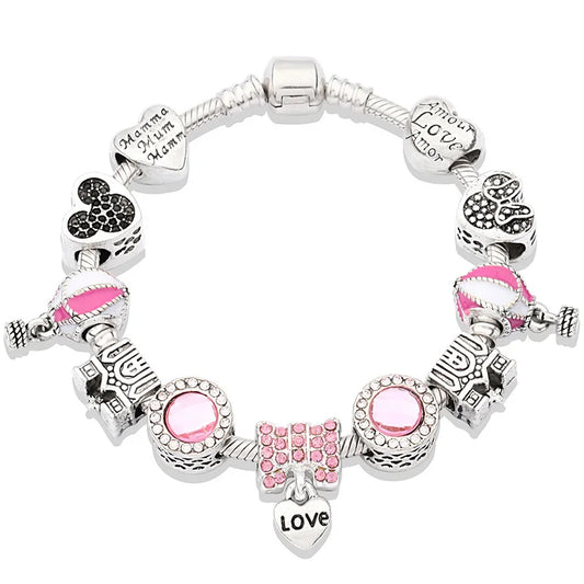Bracelets à breloques en perles de cristal pour femmes