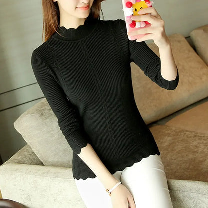 Korean Slim Elastic Knit Women's Sweater