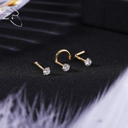 Elegant Gold-Plated Sterling Silver Nose Stud