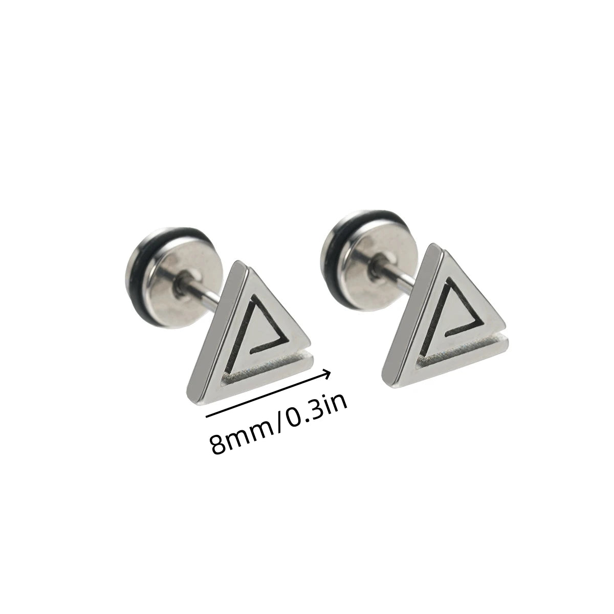 Boucles d'oreilles gothiques punk en acier inoxydable pour hommes et femmes – Petit squelette à géométrie rocheuse avec zircon
