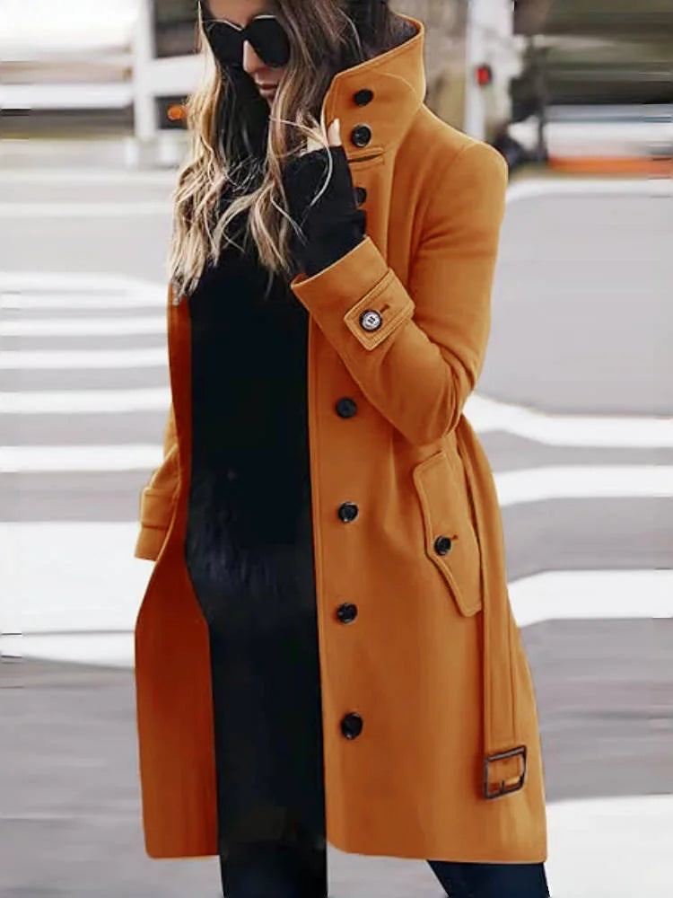 Single-Breasted Slim Jacket with Belt