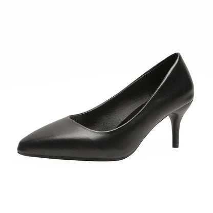 Chaussures de mariage en cuir noir et blanc pour femmes - Talons hauts fins