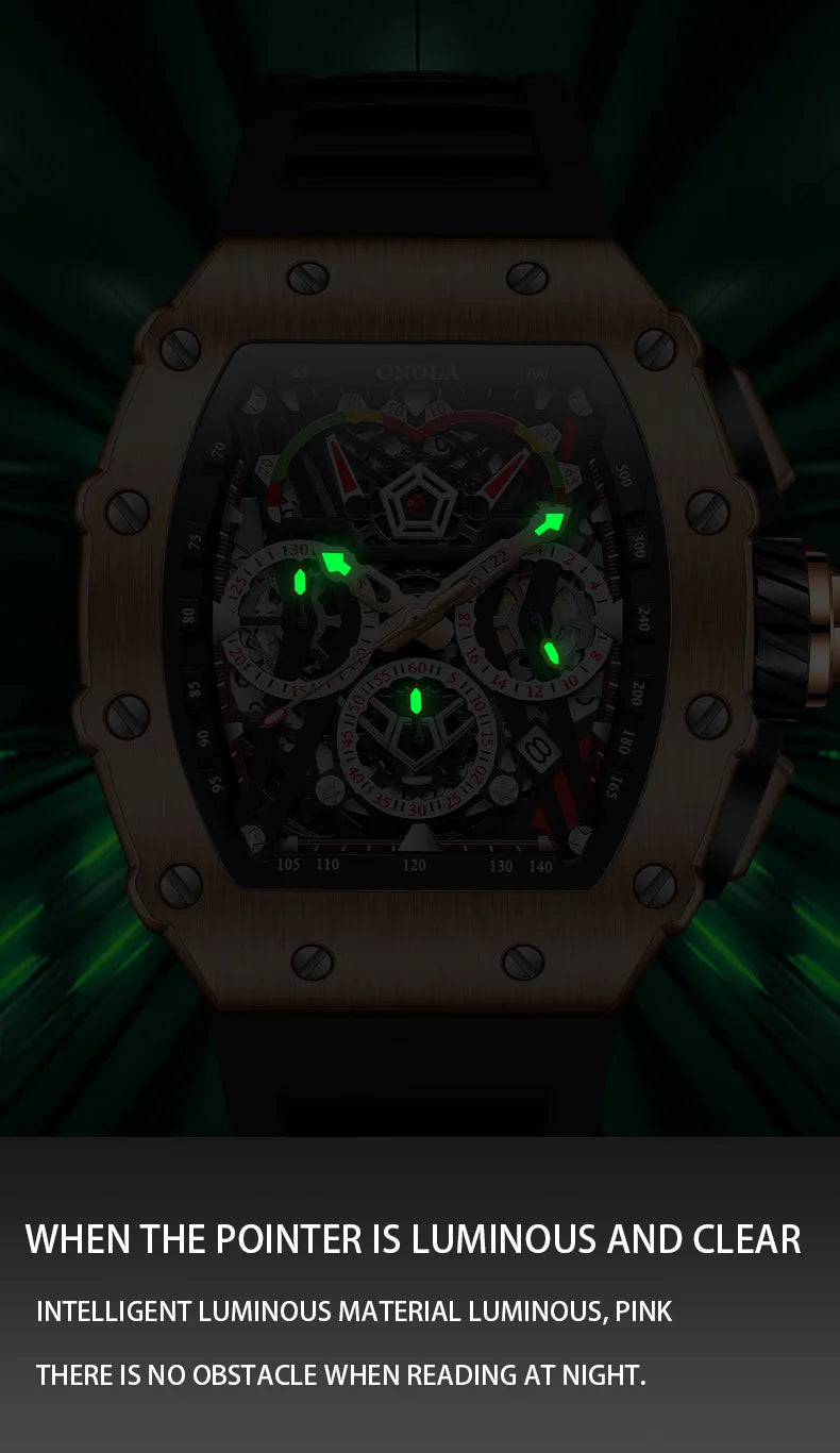 Multifunktionale wasserdichte Sport-Chronographenuhr für Herren
