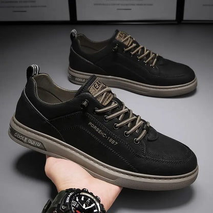 Lightweight Driving Leather Men's Outdoor Sneakers