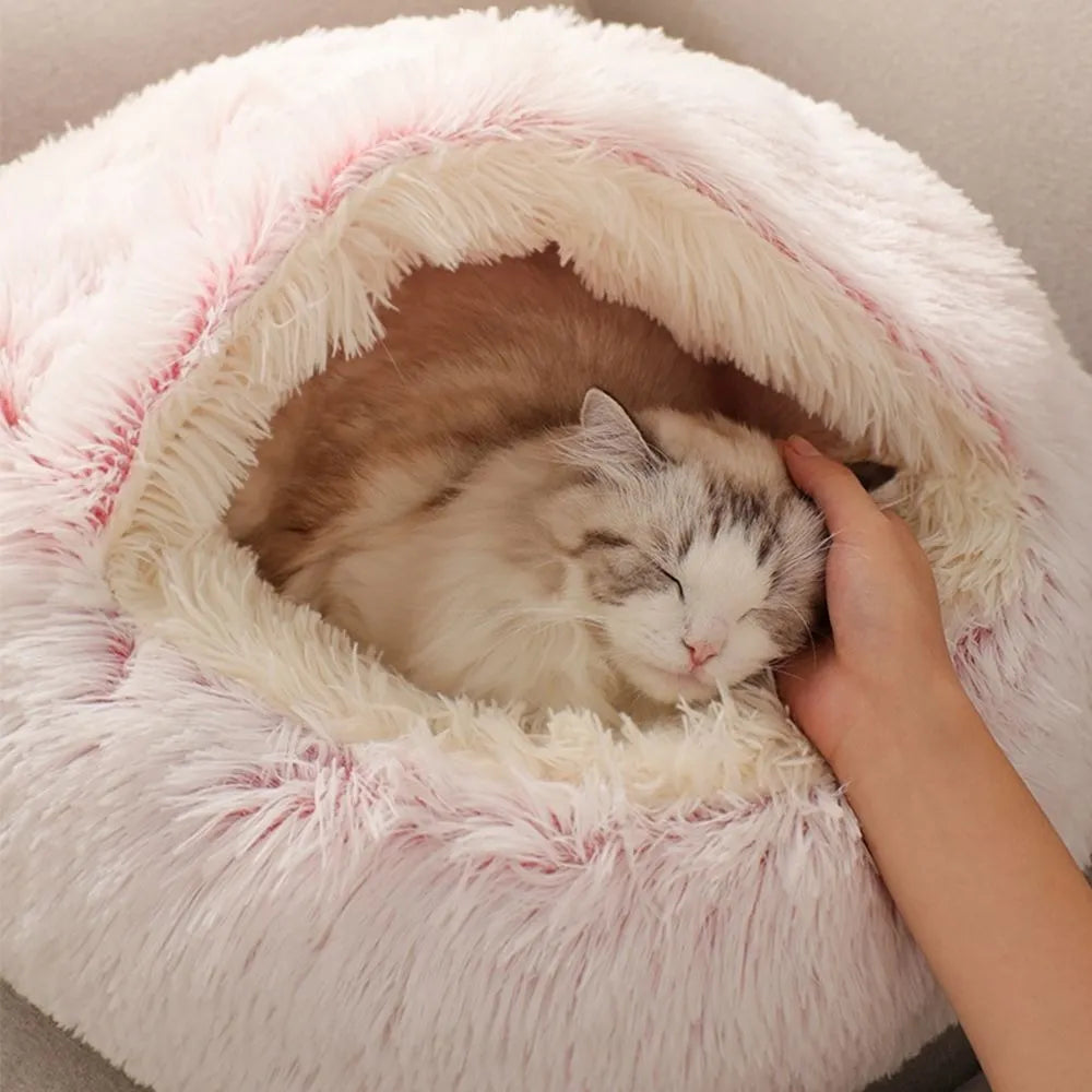 Coussin long et chaud, nid de chat confortable
