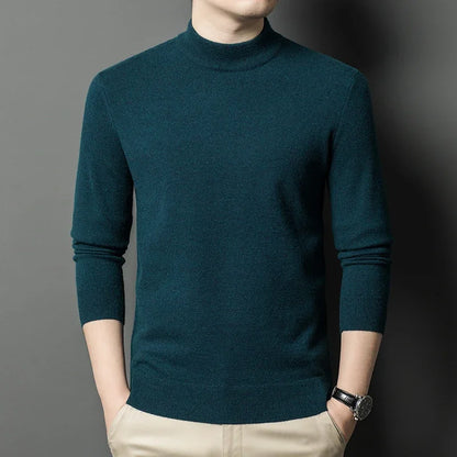 Knitwear Sweater Autumn/Winter Mock Neck  Pullovers Casual Mens Clothing