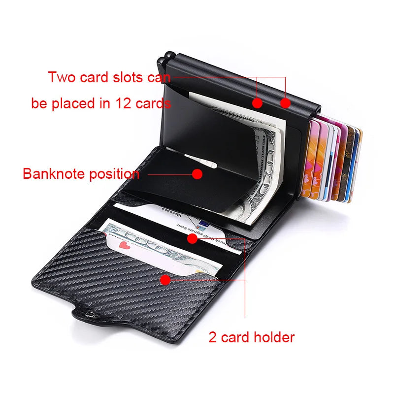 Carbon Fiber Double Anti-RFID Credit Card Holder