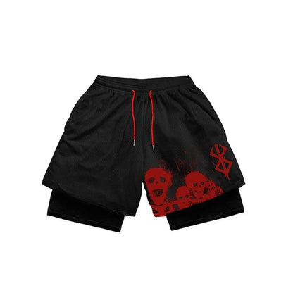2-in-1-Turnshorts mit Berserker-Print für Herren