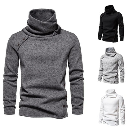 Plus Size 5XL Men's Turtleneck Hoodie - Long Sleeve Sweatshirt