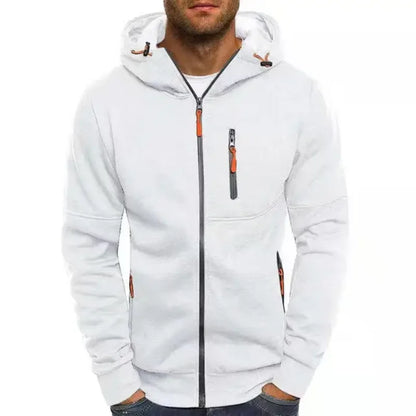 Men's Hooded Cardigan Jacket with Zipper