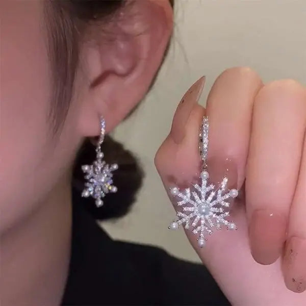 Boucles d'oreilles flocon de neige Bijoux de Noël Nouvel An